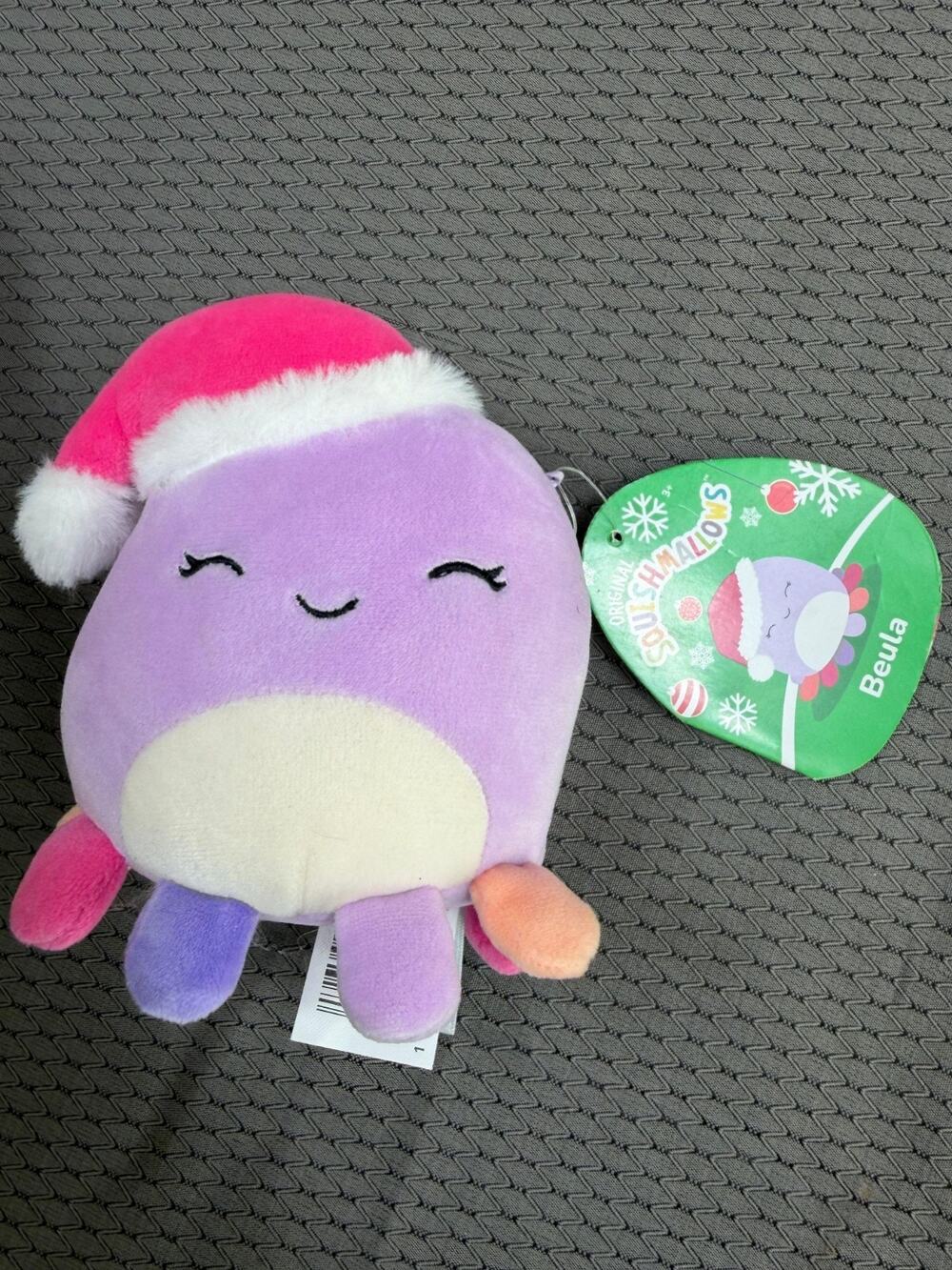 Beula Octopus Purple Hat 6" Inch Squishmallows Christmas Plush Ornament NEW